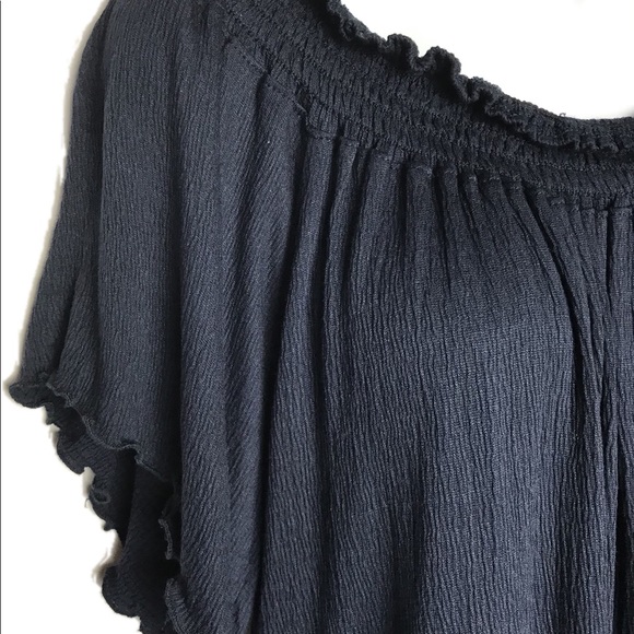 Nation Navy Slub Smocked Elbow Sleeves Top XS - Picture 6 of 7